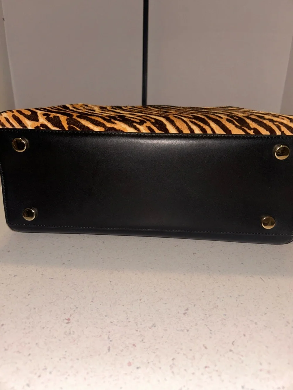 Michael Kors Animal-Print Satchel in Black and Brown - Picture 4 of 13